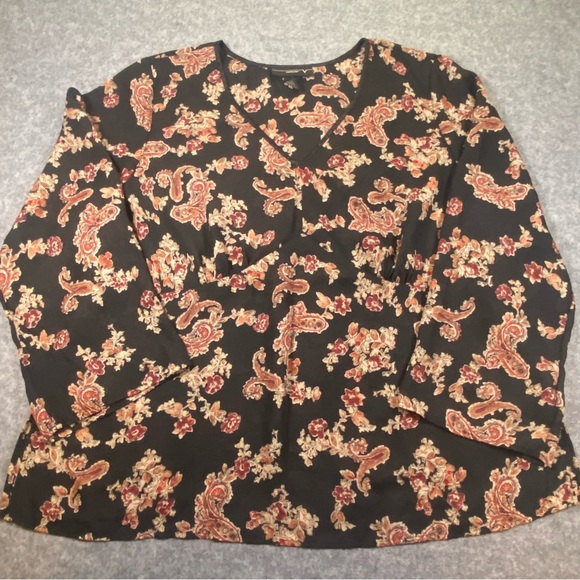 Women’s Venezia Floral Paisley Long Sleeve Top, Size 22/24, Black - Picture 2 of 13